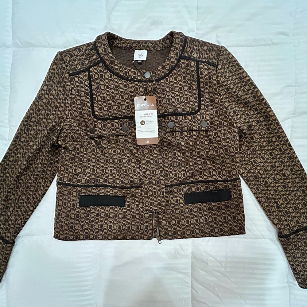 CAbi Brown and Black Tweed Blazer